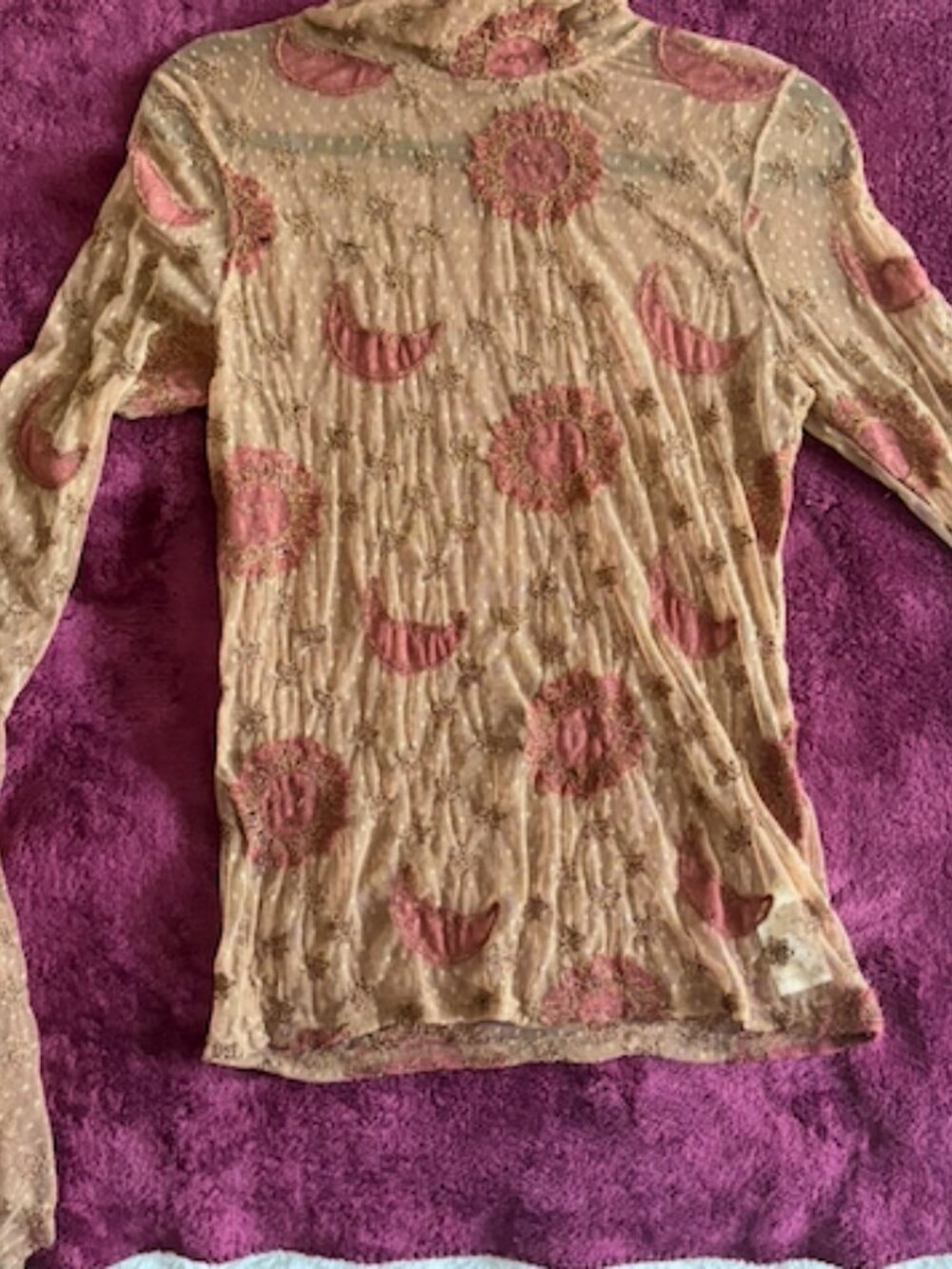 Free People Sun Moon And Stars sheer turtleneck top - Picture 2 of 5